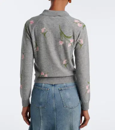 Erdem Floral intarsia wool polo sweater | Thumbnail 2