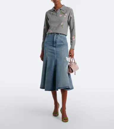 Erdem Floral intarsia wool polo sweater | Thumbnail 3