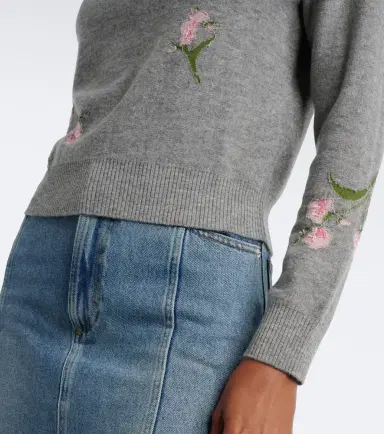 Erdem Floral intarsia wool polo sweater | Thumbnail 6