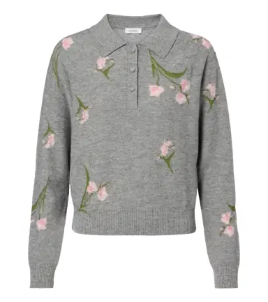 Erdem Floral intarsia wool polo sweater | Thumbnail 1