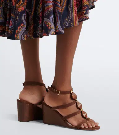 Gianvito Rossi Studded suede wedge sandals | Thumbnail 5 Gianvito Rossi Studded suede wedge sandals | Thumbnail 5