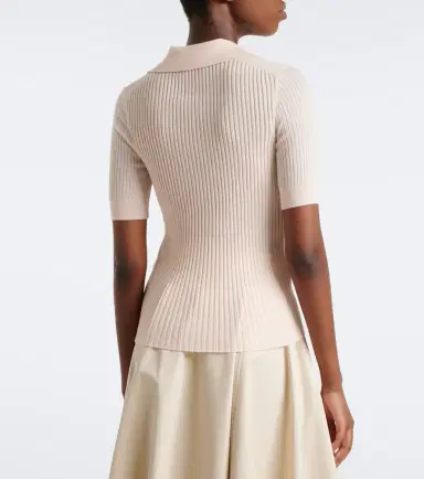 Burberry EKD ribbed-knit cashmere polo shirt | Thumbnail 2
