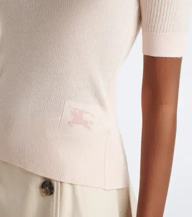 Burberry EKD ribbed-knit cashmere polo shirt | Thumbnail 3