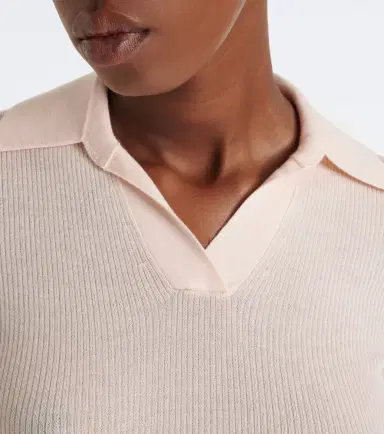 Burberry EKD ribbed-knit cashmere polo shirt | Thumbnail 6