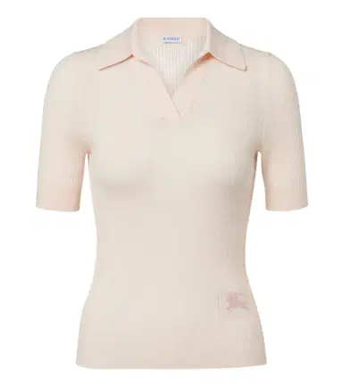 Burberry EKD ribbed-knit cashmere polo shirt | Thumbnail 1