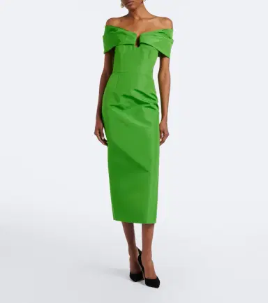 Carolina Herrera Off-shoulder silk faille cocktail dress | Thumbnail 2