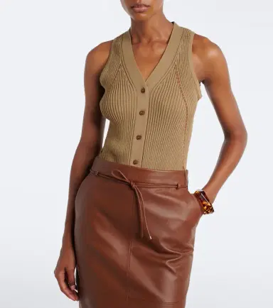 Max Mara Ribbed knit cotton-blend top | Thumbnail 3 Max Mara Ribbed knit cotton-blend top | Thumbnail 3