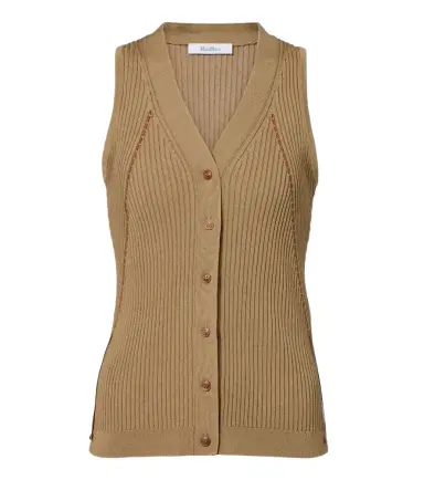Max Mara Ribbed knit cotton-blend top | Thumbnail 1 Max Mara Ribbed knit cotton-blend top | Thumbnail 1