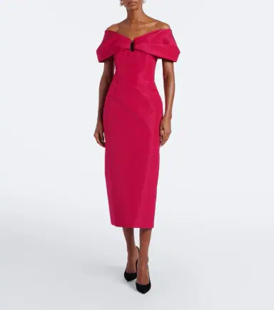 Carolina Herrera Off-shoulder silk faille cocktail dress | Thumbnail 2