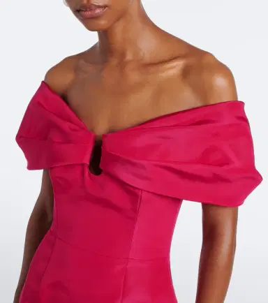 Carolina Herrera Off-shoulder silk faille cocktail dress | Thumbnail 5