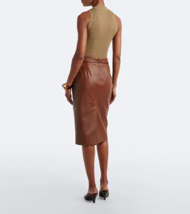Max Mara Leather midi skirt | Thumbnail 3