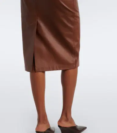 Max Mara Leather midi skirt | Thumbnail 5