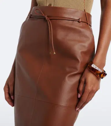 Max Mara Leather midi skirt | Thumbnail 6
