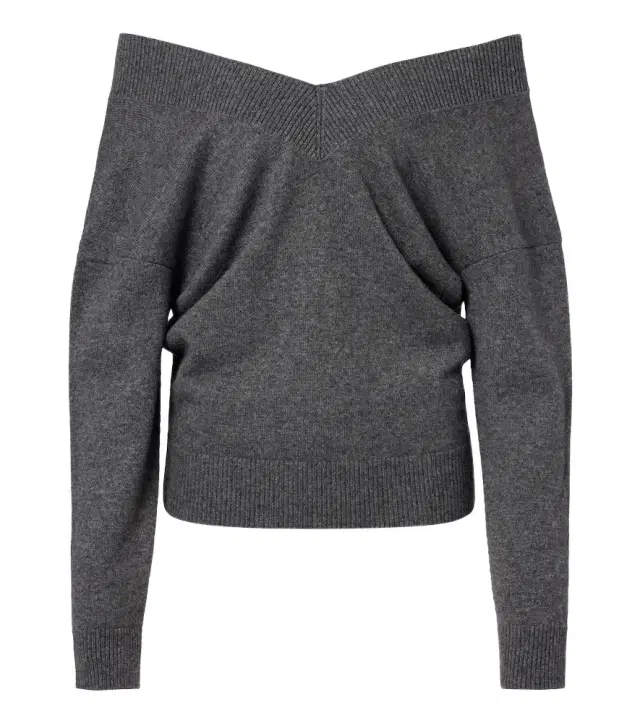 Off-shoulder cashmere sweater