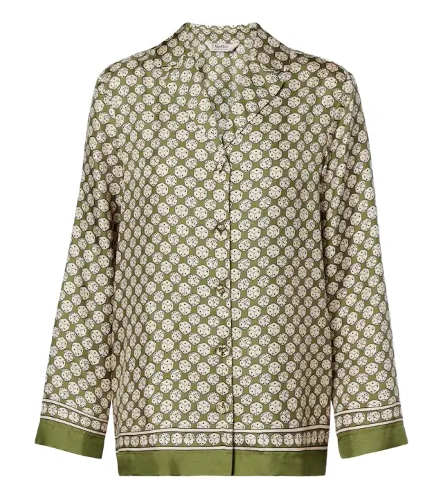 Printed silk twill shirt