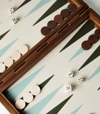 GIOBAGNARA Large leather and wooden backgammon set | Thumbnail 5