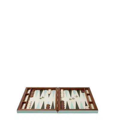 GIOBAGNARA Large leather and wooden backgammon set | Thumbnail 1