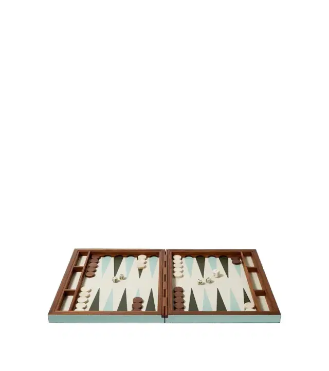 Giobagnara Leather and wooden backgammon set