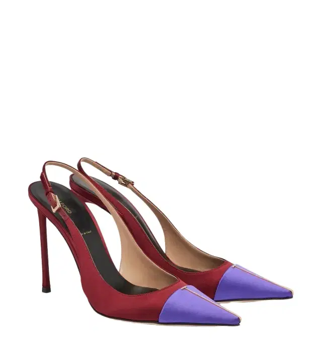 Satin slingback pumps