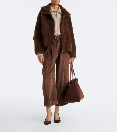 Brunello Cucinelli Pleated velvet straight pants | Thumbnail 2 Brunello Cucinelli Pleated velvet straight pants | Thumbnail 2