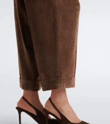 Brunello Cucinelli Pleated velvet straight pants | Thumbnail 3 Brunello Cucinelli Pleated velvet straight pants | Thumbnail 3