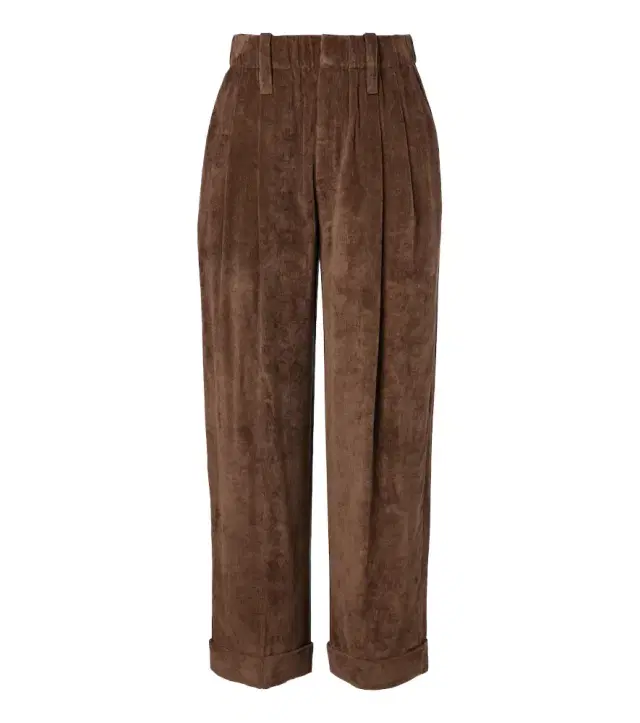 Brunello Cucinelli Pleated velvet straight pants