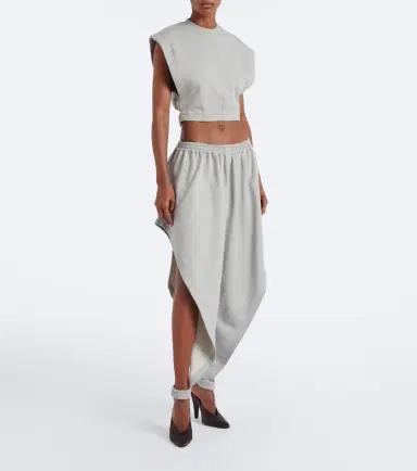 Alaïa Alaïa Ruffled cotton-blend fleece tapered pants | Thumbnail 3 Alaïa Alaïa Ruffled cotton-blend fleece tapered pants | Thumbnail 3