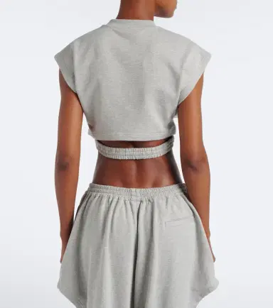 Alaïa Alaïa Cotton-blend fleece crop top | Thumbnail 5 Alaïa Alaïa Cotton-blend fleece crop top | Thumbnail 5