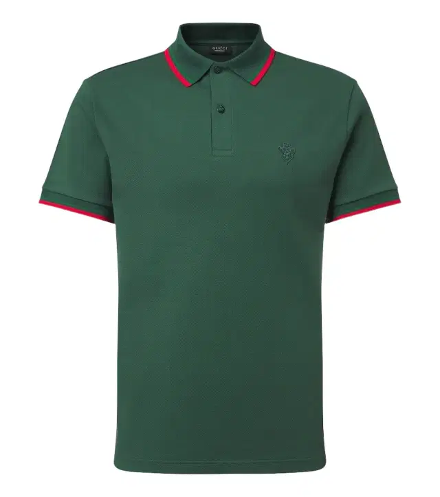 Cotton-blend piqué polo shirt