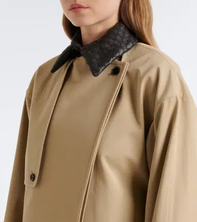 Bottega Veneta Leather-trimmed cotton trench coat | Thumbnail 5