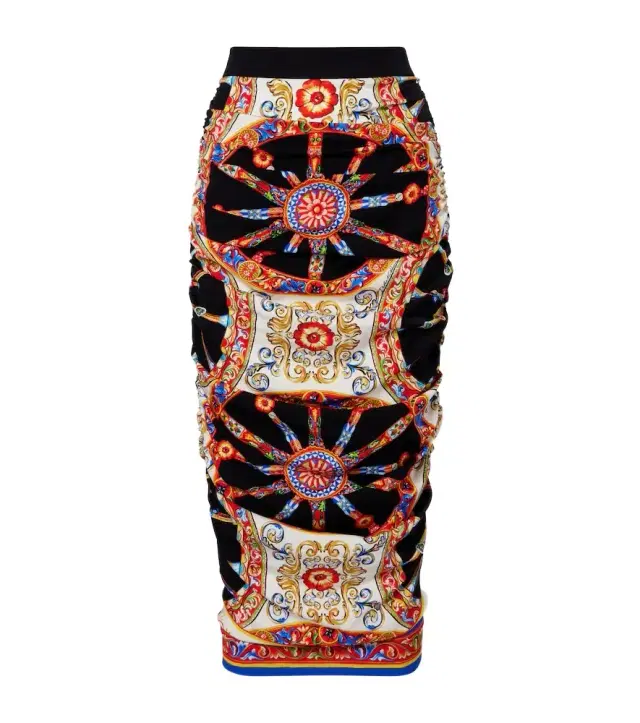 Carretto silk-blend midi skirt