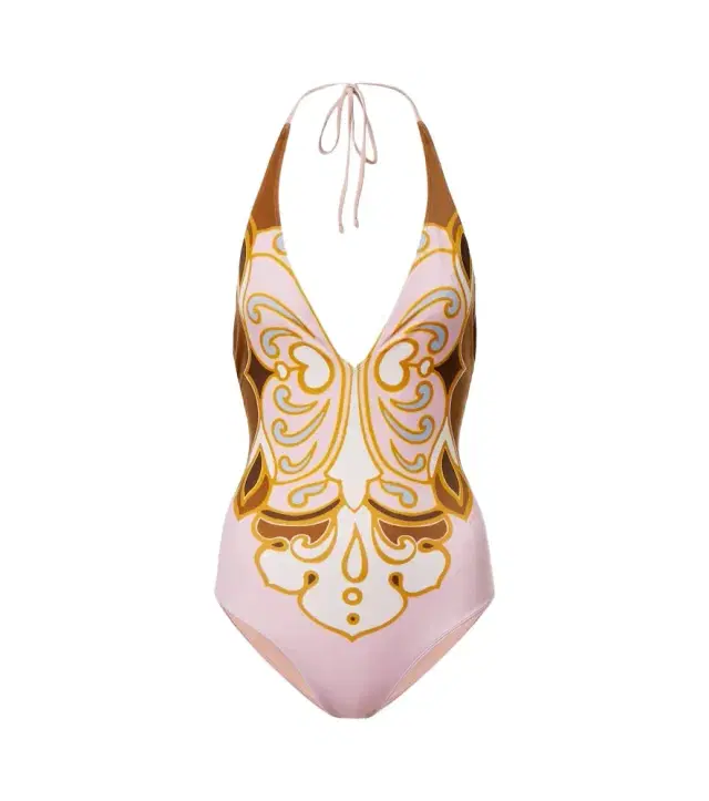 La DoubleJ Printed halterneck swimsuit