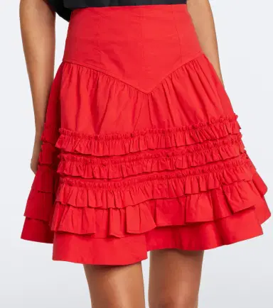 Ganni Ruffled cotton-blend miniskirt | Thumbnail 3