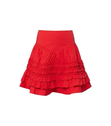 Ganni Ruffled cotton-blend miniskirt | Thumbnail 1