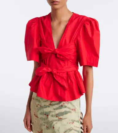Ganni Bow-detail cotton poplin blouse | Thumbnail 5 Ganni Bow-detail cotton poplin blouse | Thumbnail 5