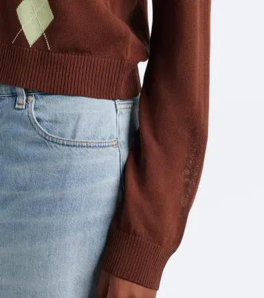 Ganni Argyle cotton cardigan | Thumbnail 3 Ganni Argyle cotton cardigan | Thumbnail 3