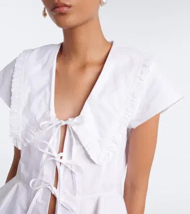 Ganni Bow-detail peplum cotton poplin blouse | Thumbnail 2 Ganni Bow-detail peplum cotton poplin blouse | Thumbnail 2