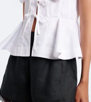 Ganni Bow-detail peplum cotton poplin blouse | Thumbnail 3 Ganni Bow-detail peplum cotton poplin blouse | Thumbnail 3