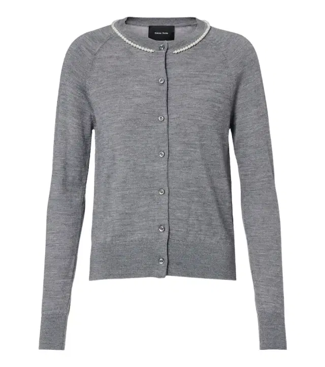 Embellished wool and silk cardigan