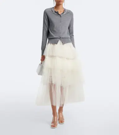 Simone Rocha Ruffled tulle midi skirt | Thumbnail 2