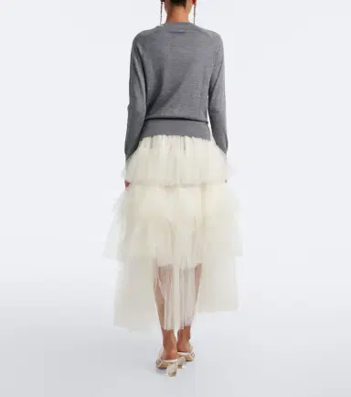 Simone Rocha Ruffled tulle midi skirt | Thumbnail 4
