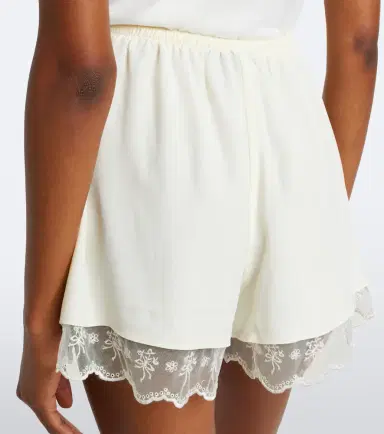Simone Rocha Lace-trimmed satin shorts | Thumbnail 2