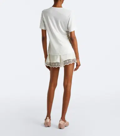 Simone Rocha Lace-trimmed satin shorts | Thumbnail 3