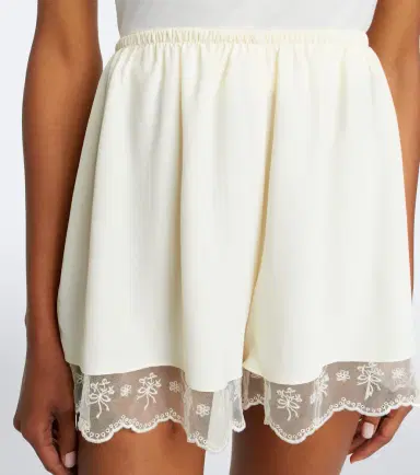 Simone Rocha Lace-trimmed satin shorts | Thumbnail 5