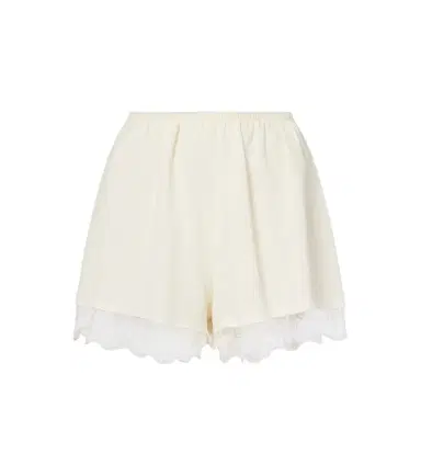 Simone Rocha Lace-trimmed satin shorts | Thumbnail 1