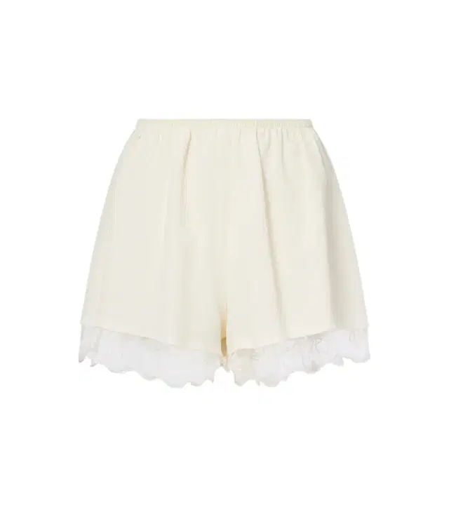 Lace-trimmed satin shorts
