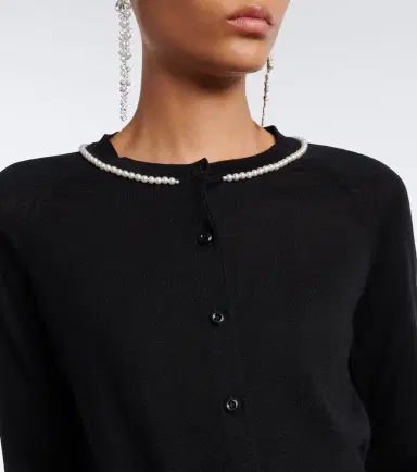 Simone Rocha Embellished wool and silk cardigan | Thumbnail 3 Simone Rocha Embellished wool and silk cardigan | Thumbnail 3