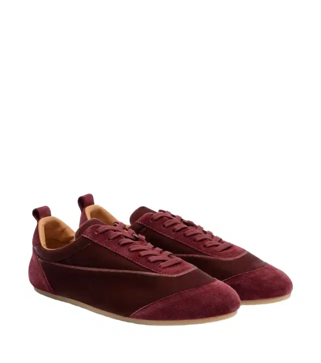 Jil Sander Etage suede-trimmed velvet sneakers