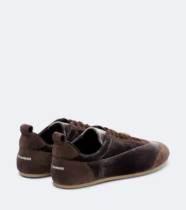 Jil Sander Etage suede-trimmed velvet sneakers | Thumbnail 2 Jil Sander Etage suede-trimmed velvet sneakers | Thumbnail 2