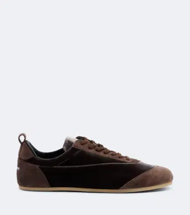 Jil Sander Etage suede-trimmed velvet sneakers | Thumbnail 4 Jil Sander Etage suede-trimmed velvet sneakers | Thumbnail 4